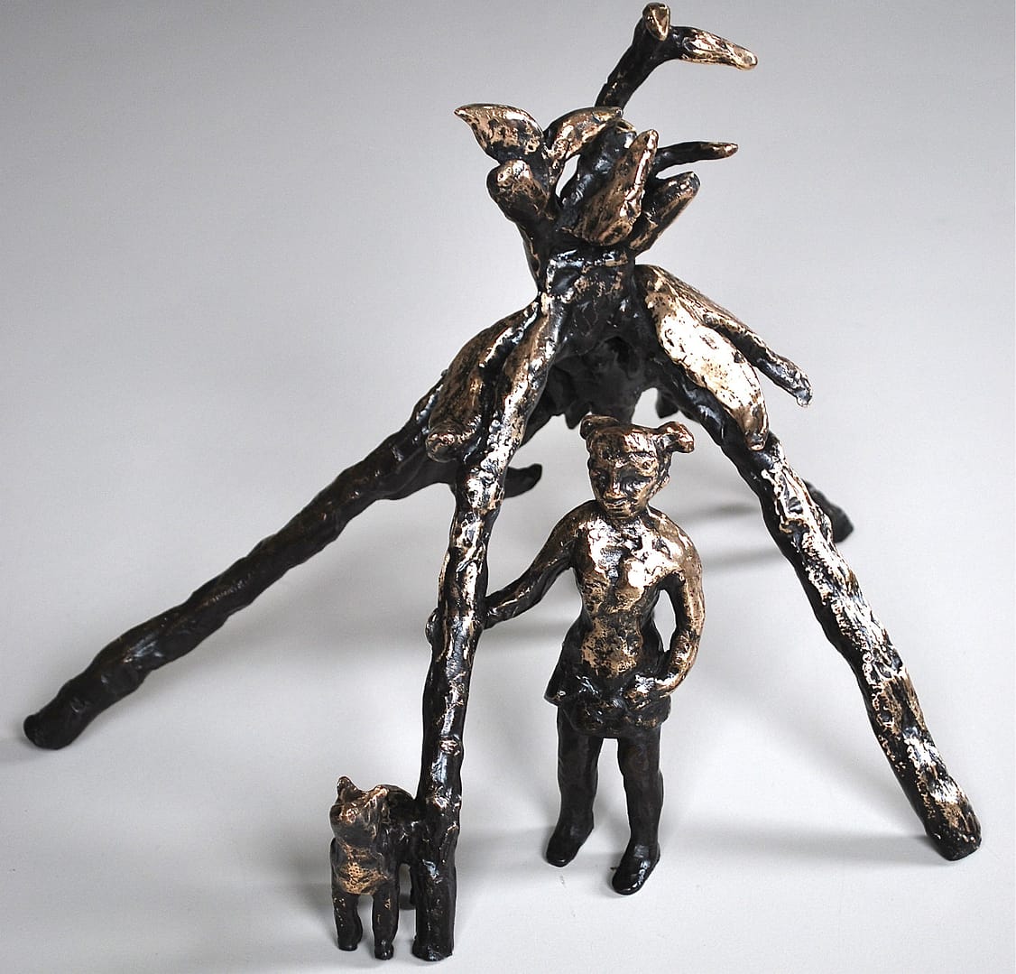 Meisje met hut en hond